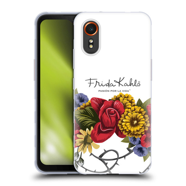 Frida Kahlo Red Florals Bunch Soft Gel Case for Samsung Galaxy Xcover7 5G
