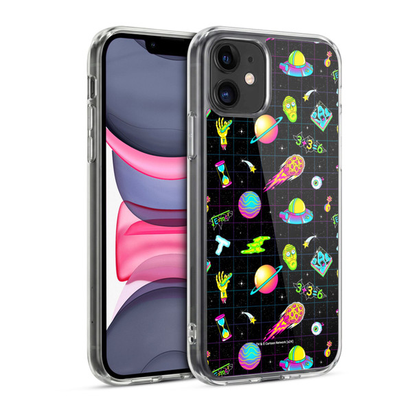 Rick And Morty Season 3 Graphics Neon Pattern Soft Gel Case for Apple iPhone 11