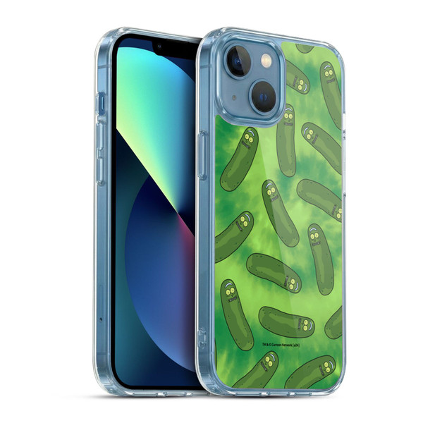 Rick And Morty Season 3 Graphics Pickle Rick Pattern Soft Gel Case for Apple iPhone 13 Mini & MagSafe