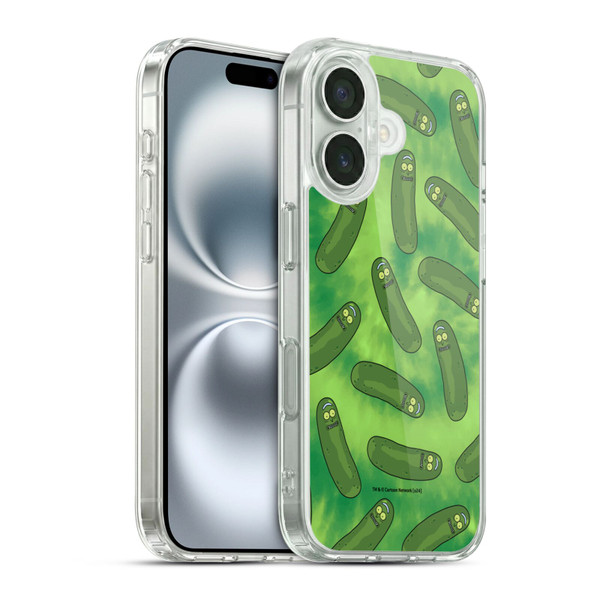 Rick And Morty Season 3 Graphics Pickle Rick Pattern Soft Gel Case for Apple iPhone 16 & MagSafe