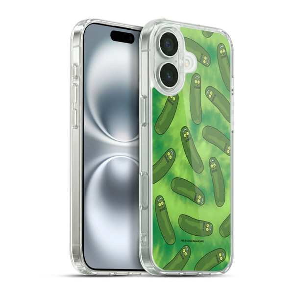 Rick And Morty Season 3 Graphics Pickle Rick Pattern Soft Gel Case for Apple iPhone 16 Plus & MagSafe