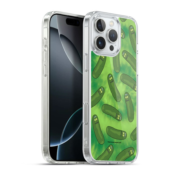 Rick And Morty Season 3 Graphics Pickle Rick Pattern Soft Gel Case for Apple iPhone 16 Pro Max & MagSafe