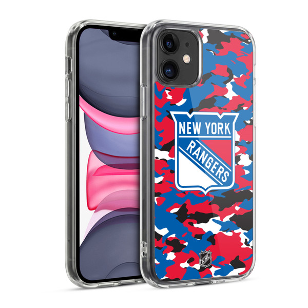 NHL New York Rangers Camouflage Soft Gel Case for Apple iPhone 11