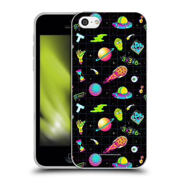 Rick And Morty Season 3 Graphics Neon Pattern Soft Gel Case for Apple iPhone 5c