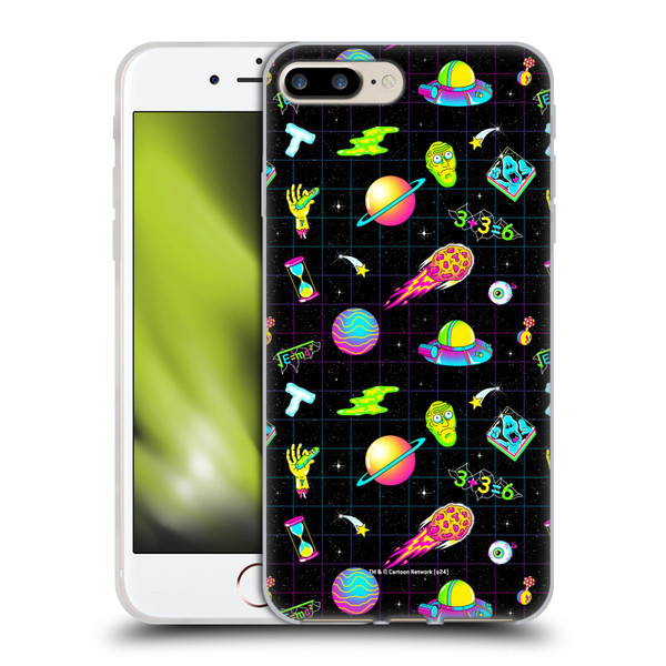 Rick And Morty Season 3 Graphics Neon Pattern Soft Gel Case for Apple iPhone 7 Plus / iPhone 8 Plus & MagSafe