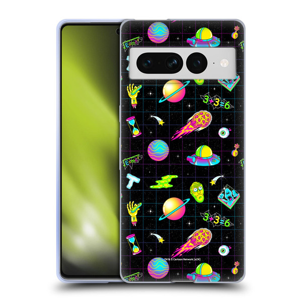 Rick And Morty Season 3 Graphics Neon Pattern Soft Gel Case for Google Pixel 7 Pro
