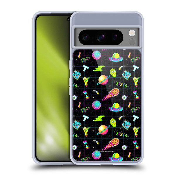 Rick And Morty Season 3 Graphics Neon Pattern Soft Gel Case for Google Pixel 8 Pro