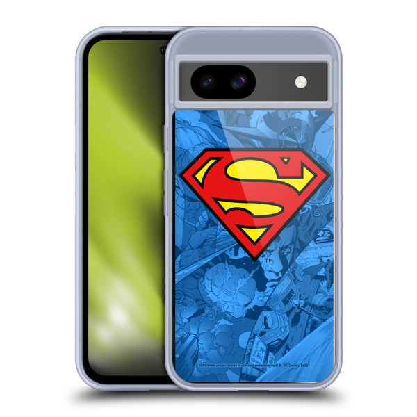 Superman DC Comics Comicbook Art Collage Soft Gel Case for Google Pixel 8a