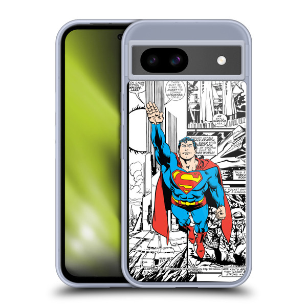 Superman DC Comics Comicbook Art Flight Soft Gel Case for Google Pixel 8a