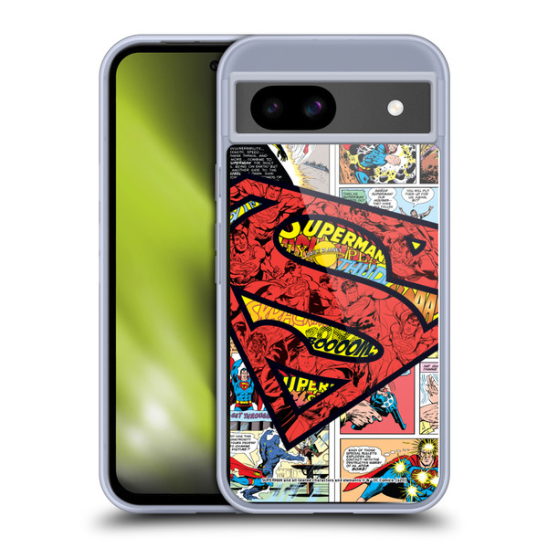 Superman DC Comics Comicbook Art Oversized Logo Soft Gel Case for Google Pixel 8a