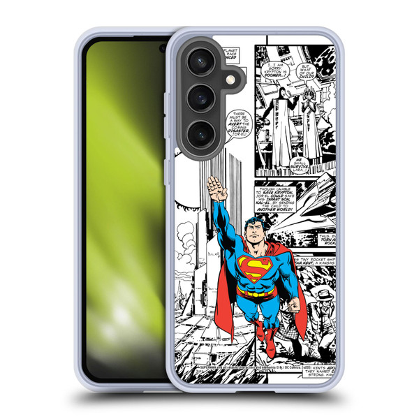 Superman DC Comics Comicbook Art Flight Soft Gel Case for Samsung Galaxy S24 FE & MagSafe