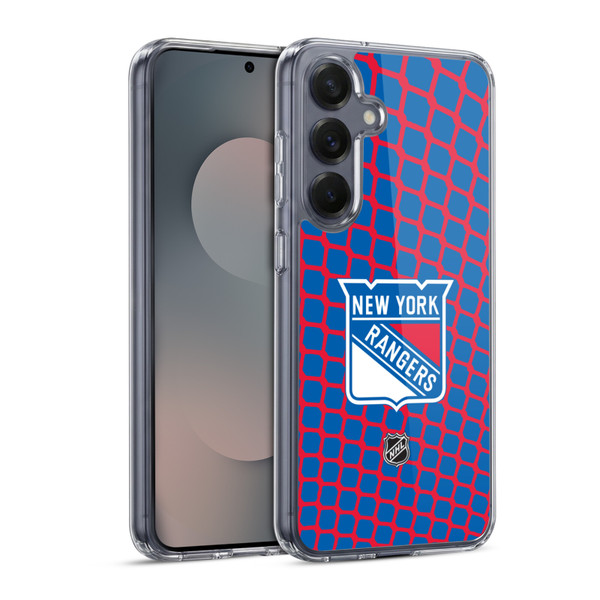 NHL New York Rangers Net Pattern Soft Gel Case for Samsung Galaxy S25 & MagSafe