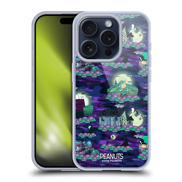 Peanuts Spooktacular Snoopy Patterns Soft Gel Case for Apple iPhone 15 Pro & MagSafe