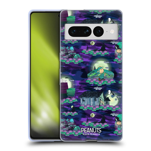 Peanuts Spooktacular Snoopy Patterns Soft Gel Case for Google Pixel 7 Pro