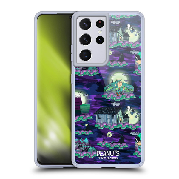 Peanuts Spooktacular Snoopy Patterns Soft Gel Case for Samsung Galaxy S21 Ultra 5G & MagSafe