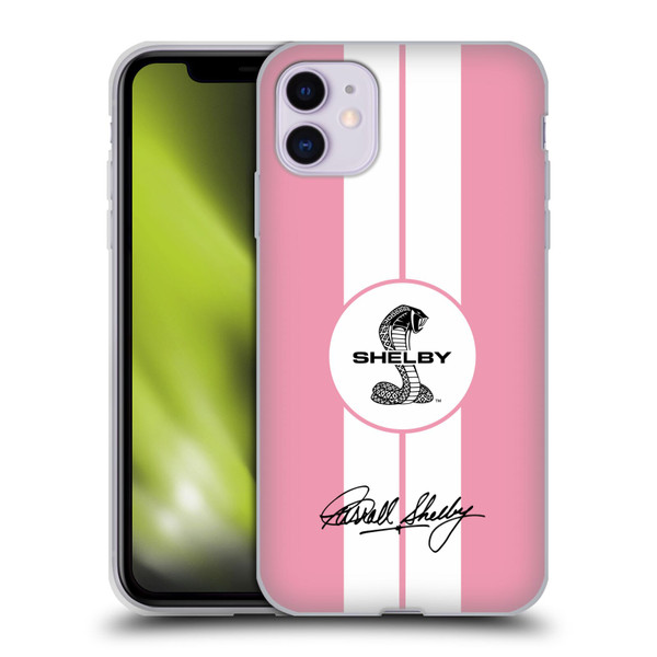Shelby Car Graphics 1965 427 S/C Pink Soft Gel Case for Apple iPhone 11