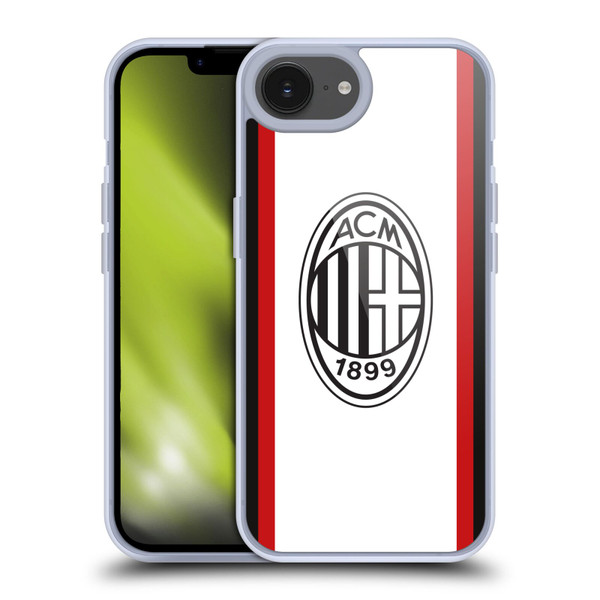AC Milan 2024/25 Crest Kit Away Soft Gel Case for Apple iPhone 16e & MagSafe