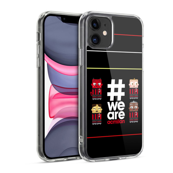 AC Milan Crest Stripes 3 Soft Gel Case for Apple iPhone 11