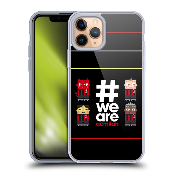 AC Milan Crest Stripes 3 Soft Gel Case for Apple iPhone 11 Pro & MagSafe