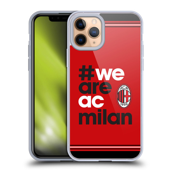 AC Milan Crest Stripes Soft Gel Case for Apple iPhone 11 Pro & MagSafe