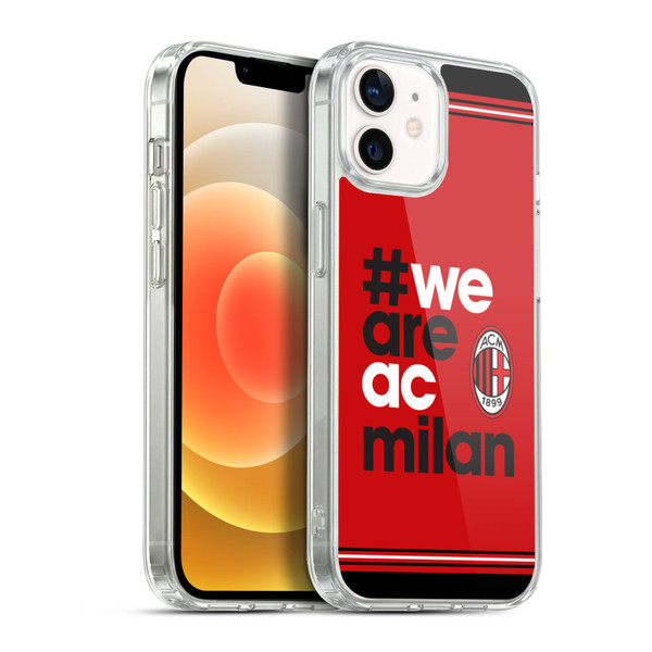 AC Milan Crest Stripes Soft Gel Case for Apple iPhone 12 / iPhone 12 Pro & MagSafe