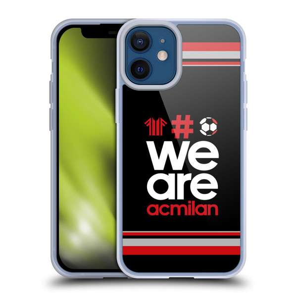 AC Milan Crest Stripes 2 Soft Gel Case for Apple iPhone 12 Mini & MagSafe