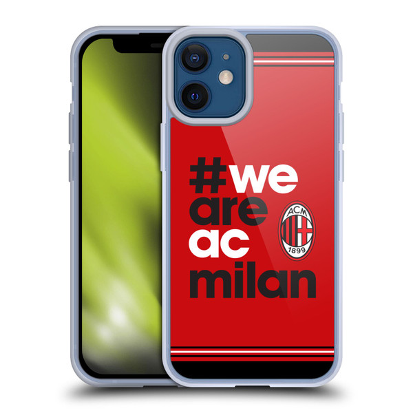 AC Milan Crest Stripes Soft Gel Case for Apple iPhone 12 Mini & MagSafe