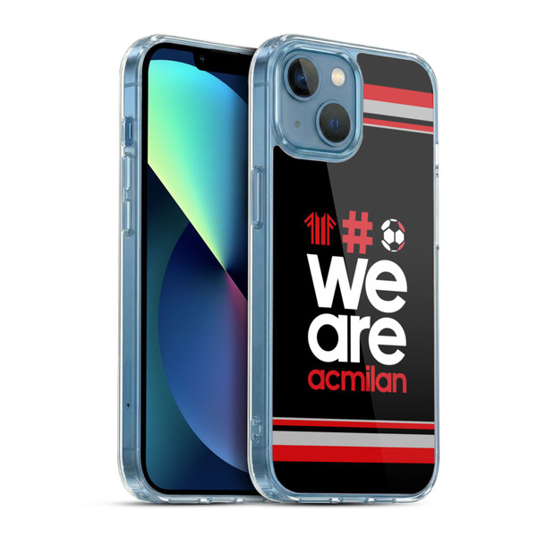 AC Milan Crest Stripes 2 Soft Gel Case for Apple iPhone 13 Mini & MagSafe