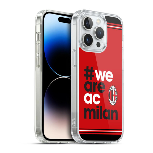 AC Milan Crest Stripes Soft Gel Case for Apple iPhone 13 Pro & MagSafe