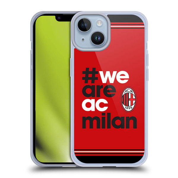 AC Milan Crest Stripes Soft Gel Case for Apple iPhone 14