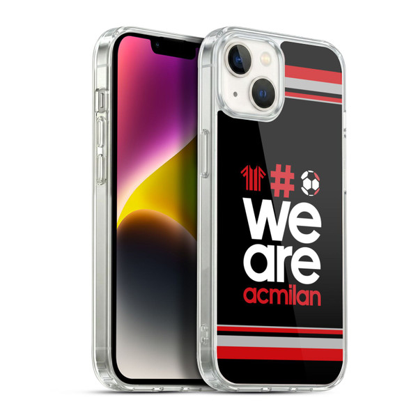AC Milan Crest Stripes 2 Soft Gel Case for Apple iPhone 14 Plus & MagSafe