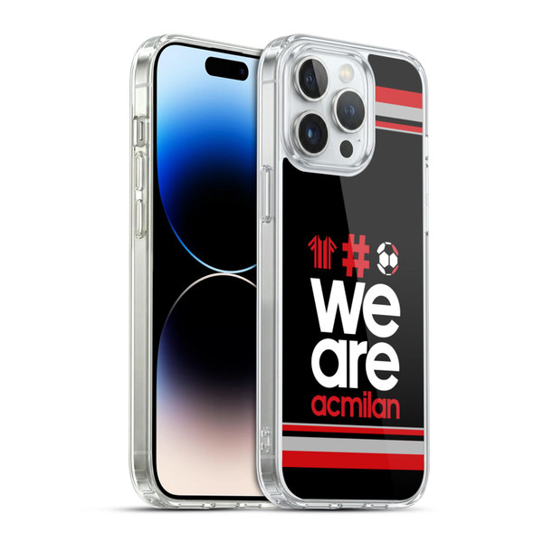 AC Milan Crest Stripes 2 Soft Gel Case for Apple iPhone 14 Pro Max & MagSafe