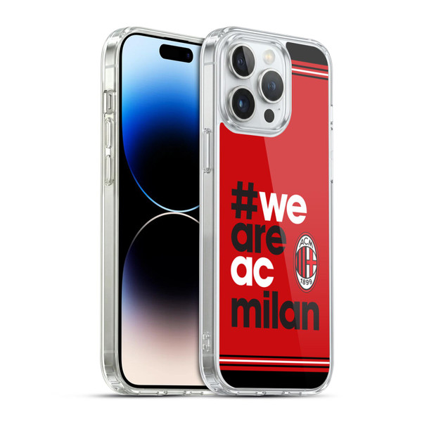 AC Milan Crest Stripes Soft Gel Case for Apple iPhone 14 Pro Max & MagSafe