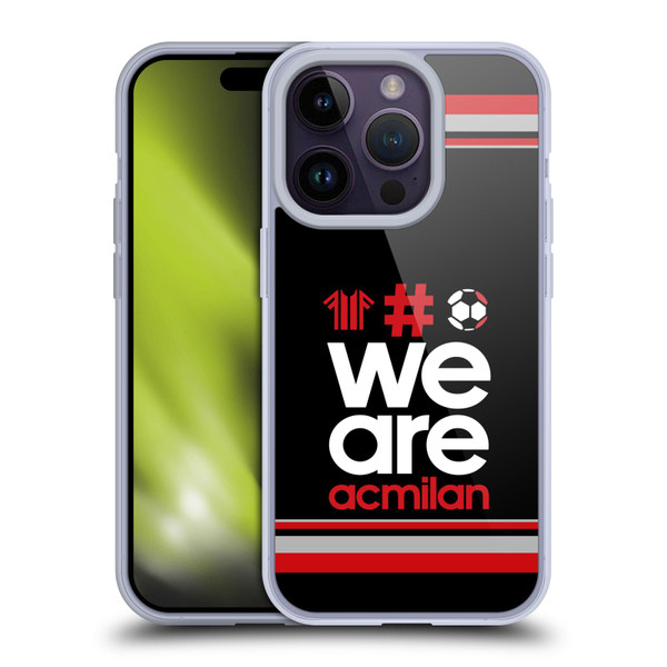 AC Milan Crest Stripes 2 Soft Gel Case for Apple iPhone 14 Pro & MagSafe