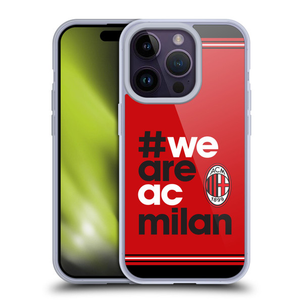AC Milan Crest Stripes Soft Gel Case for Apple iPhone 14 Pro & MagSafe