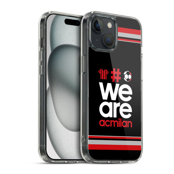 AC Milan Crest Stripes 2 Soft Gel Case for Apple iPhone 15 & MagSafe