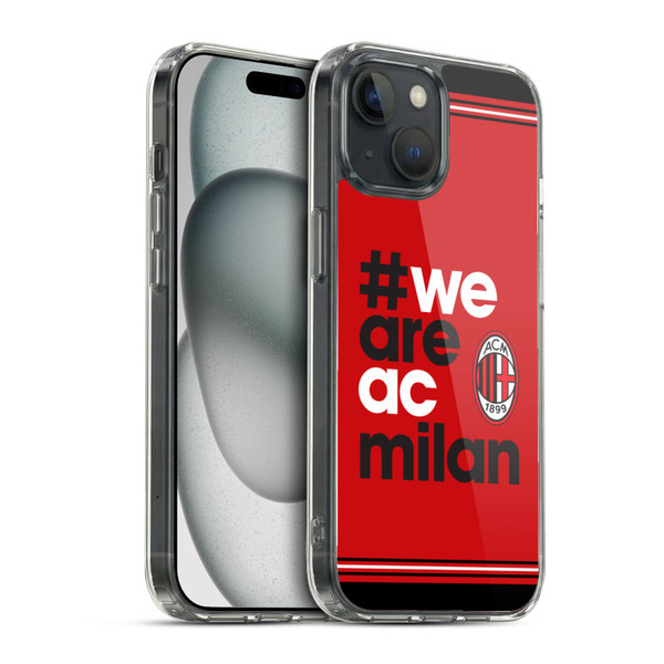 AC Milan Crest Stripes Soft Gel Case for Apple iPhone 15 & MagSafe