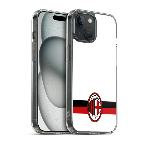 AC Milan Crest White Soft Gel Case for Apple iPhone 15 & MagSafe