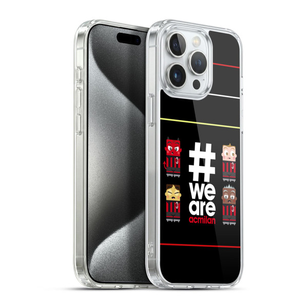 AC Milan Crest Stripes 3 Soft Gel Case for Apple iPhone 15 Pro Max & MagSafe