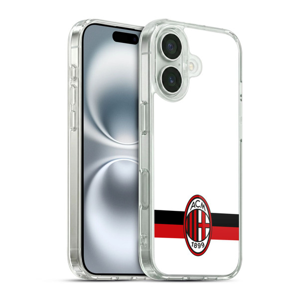 AC Milan Crest White Soft Gel Case for Apple iPhone 16 & MagSafe