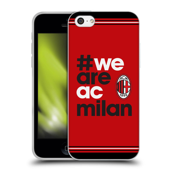 AC Milan Crest Stripes Soft Gel Case for Apple iPhone 5c