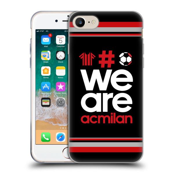AC Milan Crest Stripes 2 Soft Gel Case for Apple iPhone 7 / 8 / SE 2020 & 2022 & MagSafe