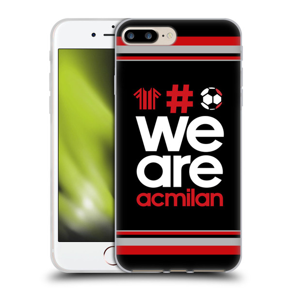 AC Milan Crest Stripes 2 Soft Gel Case for Apple iPhone 7 Plus / iPhone 8 Plus & MagSafe