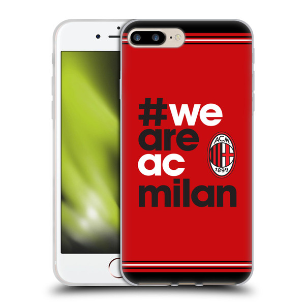 AC Milan Crest Stripes Soft Gel Case for Apple iPhone 7 Plus / iPhone 8 Plus & MagSafe