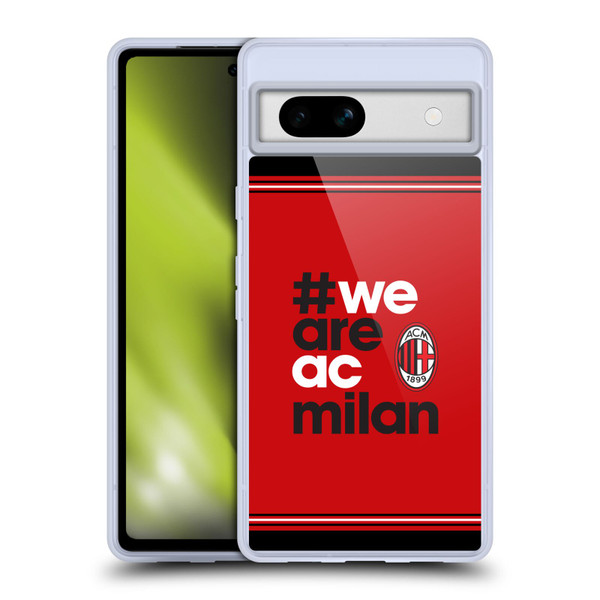 AC Milan Crest Stripes Soft Gel Case for Google Pixel 7a