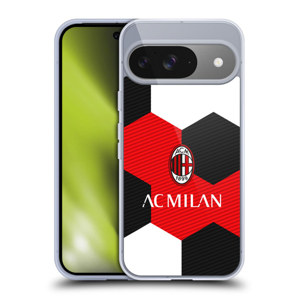 AC Milan Crest Ball Soft Gel Case for Google Pixel 9 / Pixel 9 Pro