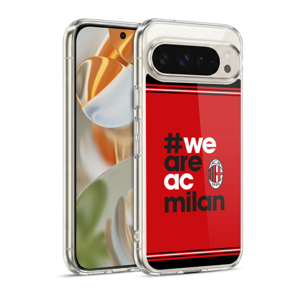 AC Milan Crest Stripes Soft Gel Case for Google Pixel 9 / Pixel 9 Pro