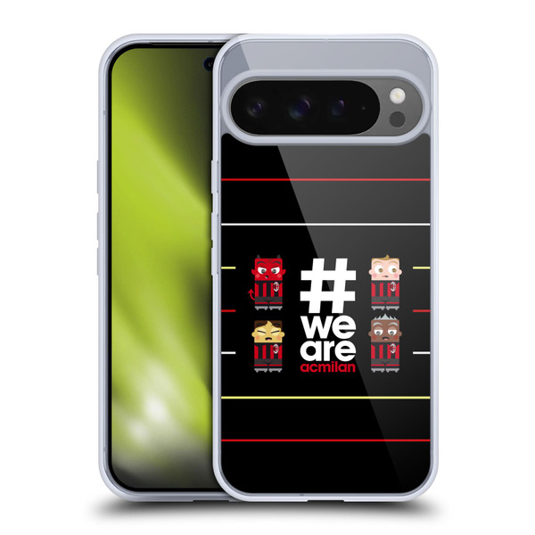 AC Milan Crest Stripes 3 Soft Gel Case for Google Pixel 9 Pro XL