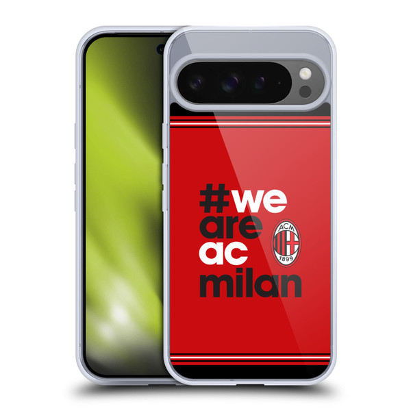 AC Milan Crest Stripes Soft Gel Case for Google Pixel 9 Pro XL