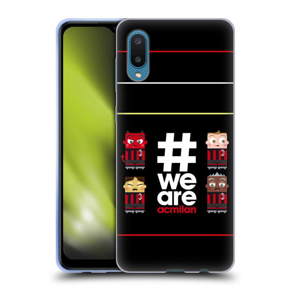 AC Milan Crest Stripes 3 Soft Gel Case for Samsung Galaxy A02/M02 (2021)